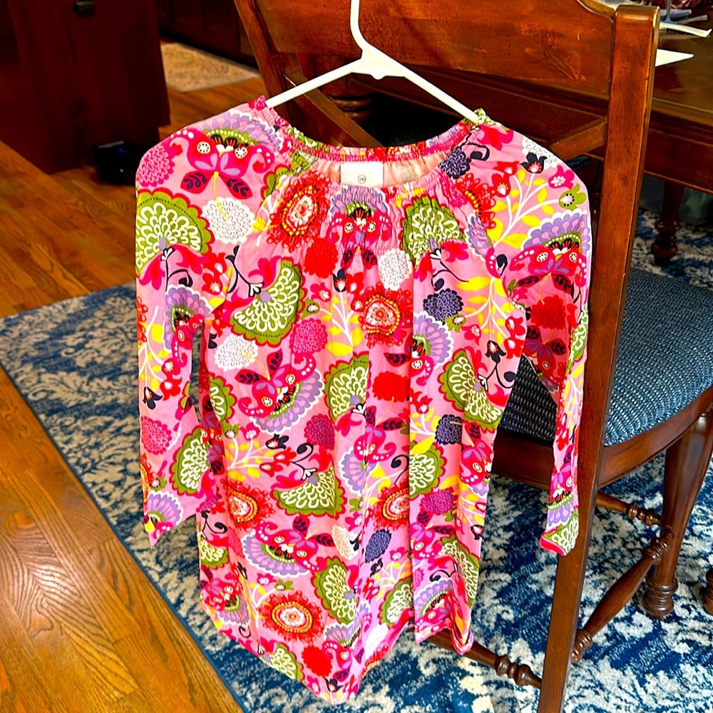 Hanna Anderson pink long sleeve 100% cotton dress size 140